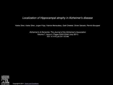 Localization of Hippocampal atrophy in Alzheimer's disease