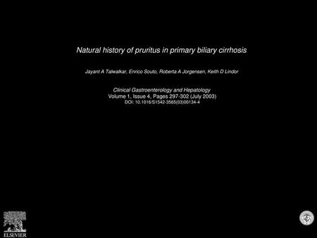Natural history of pruritus in primary biliary cirrhosis