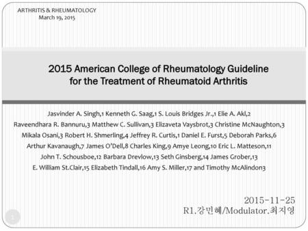 ARTHRITIS & RHEUMATOLOGY