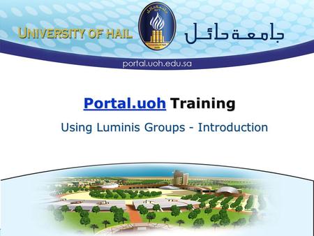Using Luminis Groups - Introduction Portal.uoh Training.