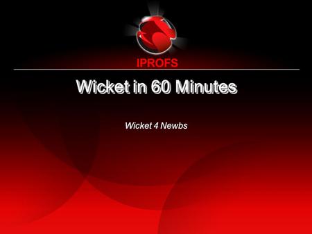 Wicket in 60 Minutes Wicket 4 Newbs. Even Voorstellen...