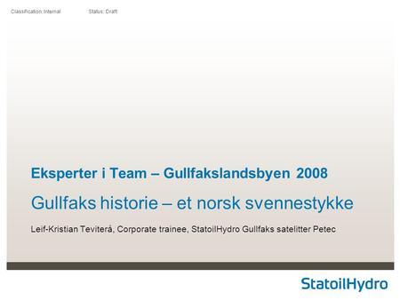 Eksperter i Team – Gullfakslandsbyen 2008
