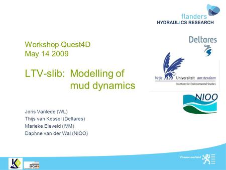 Workshop Quest4D May LTV-slib: Modelling of mud dynamics