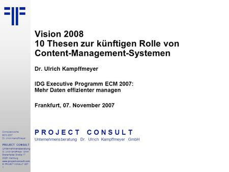 Vision Thesen zur künftigen Rolle von  Content-Management-Systemen