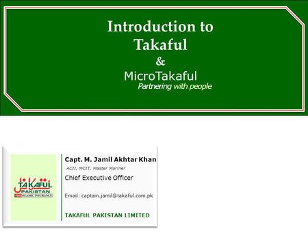 Introduction to Takaful &