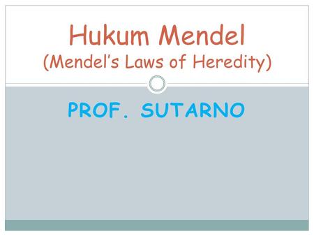 Hukum Mendel (Mendel’s Laws of Heredity)