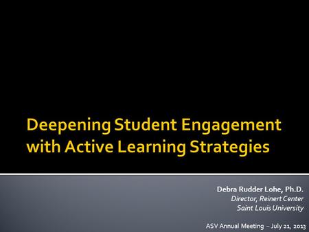 Deepening Student Engagement with Active Learning Strategies