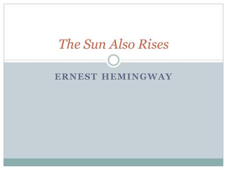 Hemingway hero essay