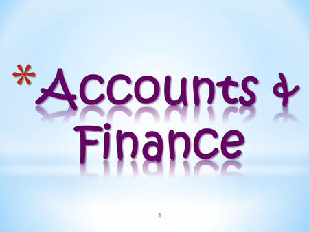 Accounts & Finance.