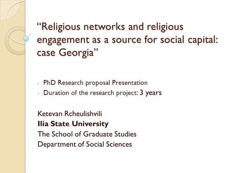 PhD Research proposal Presentation