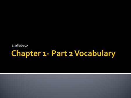 Chapter 1- Part 2 Vocabulary