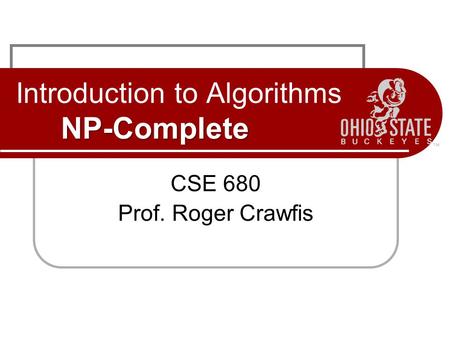 Introduction to Algorithms NP-Complete