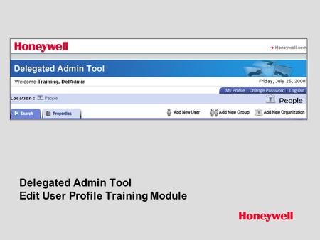 Delegated Admin Tool Edit User Profile Training Module.