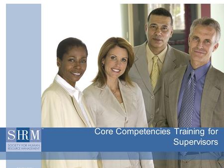 Core Competencies Training for Supervisors