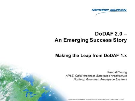 DoDAF 2.0 – An Emerging Success Story