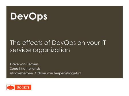 DevOps The effects of DevOps on your IT service organization