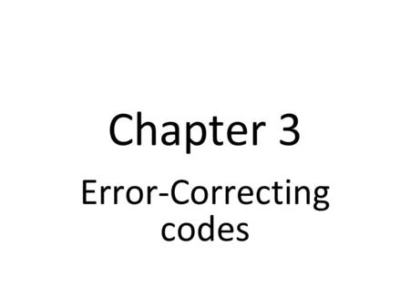 Error-Correcting codes