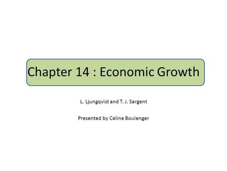 Chapter 14 : Economic Growth