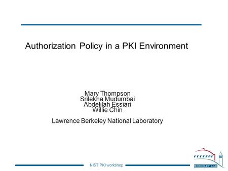 Authorization Policy in a PKI Environment