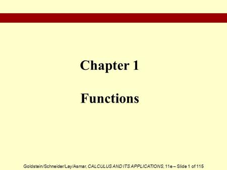 Chapter 1 Functions.