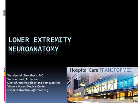 Lower extremity neuroanatomy