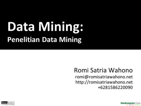 Data Mining: Penelitian Data Mining