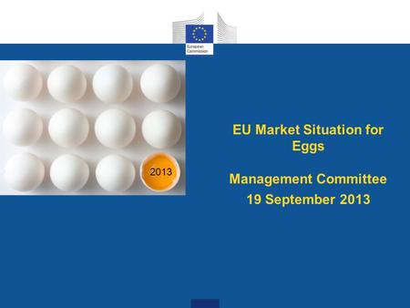 EU Market Situation for Eggs Management Committee 19 September 2013 2013.