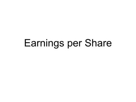 Earnings per Share.