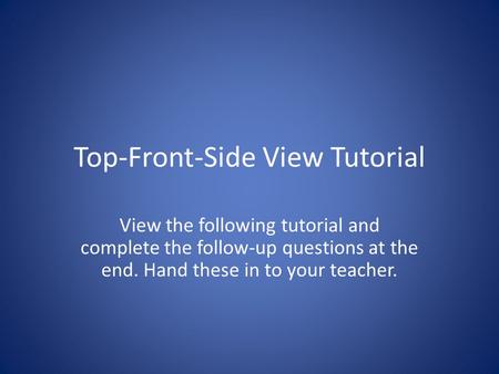 Top-Front-Side View Tutorial