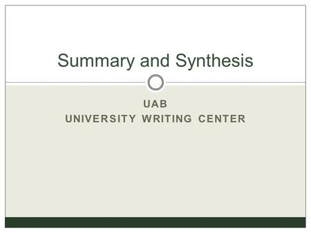 UAB University Writing Center