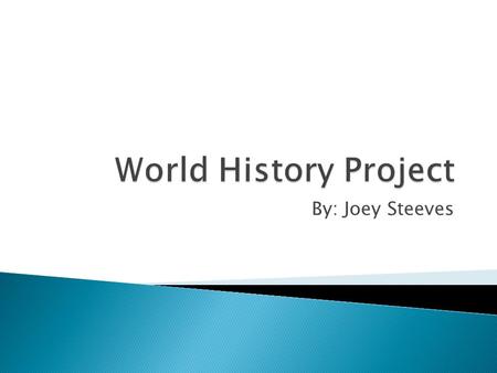 World History Project By: Joey Steeves.
