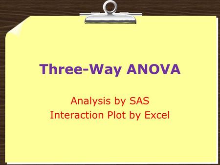 Analysis by SAS Interaction Plot by Excel
