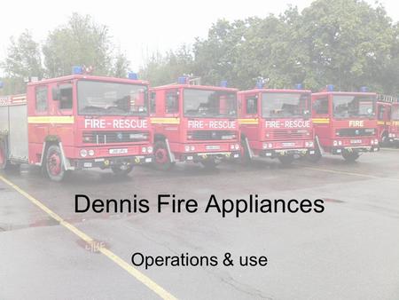 Dennis Fire Appliances Operations & use. PTO Step 1 Move slide cover towards the drivers seat to lock out the gearbox Step 2 Select drive on the gear.