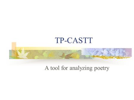 A tool for analyzing poetry