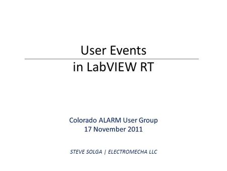 User Events in LabVIEW RT