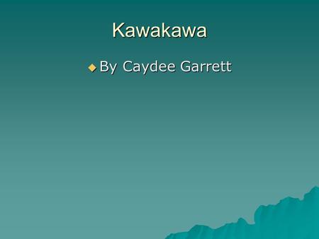 Kawakawa  By Caydee Garrett. Housing Name-The Kawakawa lived in huts. Materials-The huts are made out of willow poles. They also did framework and the.