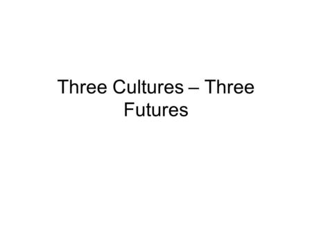 Three Cultures – Three Futures. Part 3 Bringing the Twin Wars Together Session 3.14 Connecting the Two Wars! Session 3.15 A Clash of Narratives Session.