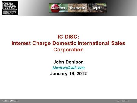 IC DISC: Interest Charge Domestic International Sales Corporation