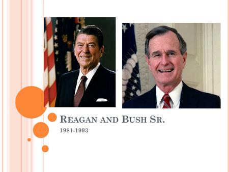 R EAGAN AND B USH S R. 1981-1993. R ONALD R EAGAN Represented the New Right Coalition: new group of conservatives with new ideas of the role of government.