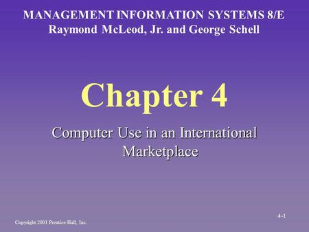 Chapter 4 Computer Use in an International Marketplace