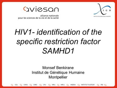 HIV1- identification of the specific restriction factor SAMHD1