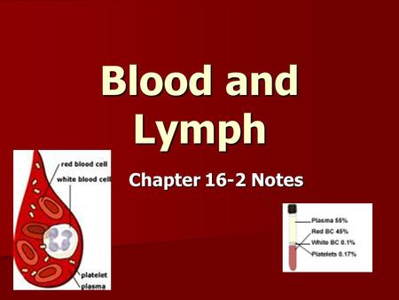 Blood and Lymph Chapter 16-2 Notes.