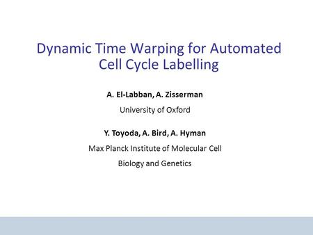 Dynamic Time Warping for Automated Cell Cycle Labelling