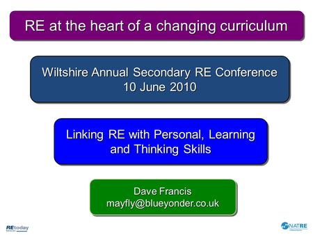 RE at the heart of a changing curriculum