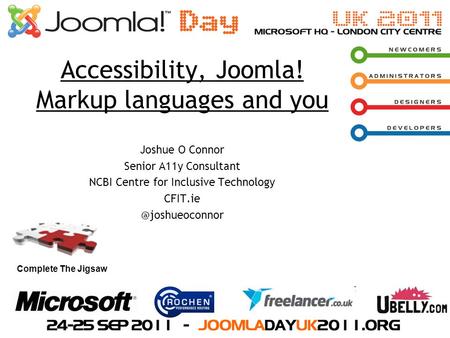 Accessibility, Joomla! Markup languages and you