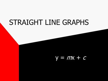 STRAIGHT LINE GRAPHS y = mx + c.