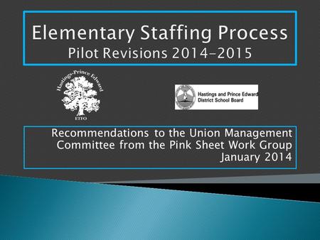 Recommendations to the Union Management Committee from the Pink Sheet Work Group January 2014.