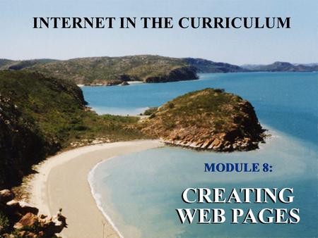 CREATING WEB PAGES INTERNET IN THE CURRICULUM MODULE 8: