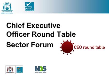 Chief Executive Officer Round Table Sector Forum