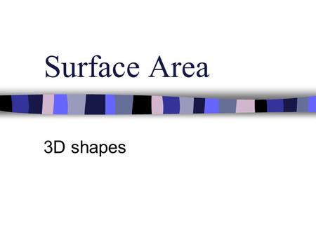 Surface Area 3D shapes.